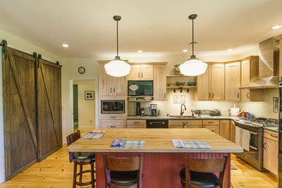 Custom kitchen in contemporary farmhouse in Middlesex, Vermont
