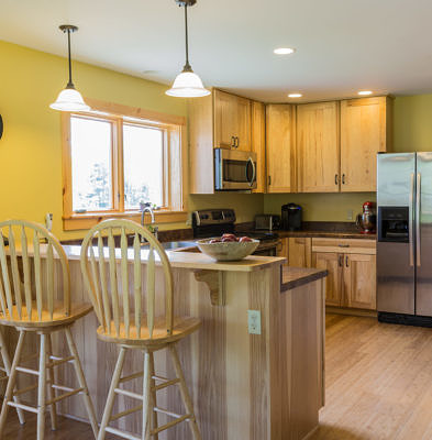 Custom kitchen inside cape-style home in Middlesex, Vermont