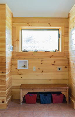 Mudroom entryway in cape-style home in Middlesex, Vermont