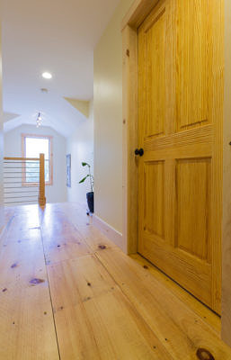 Hallway in rustic saltbox in Fayston, Vermont
