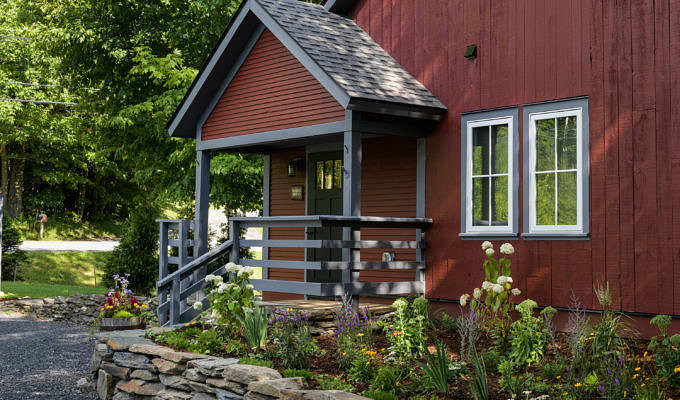 Custom condo exterior in Warren, VT