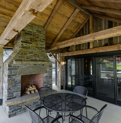 Guest house patio in Warren, Vermont