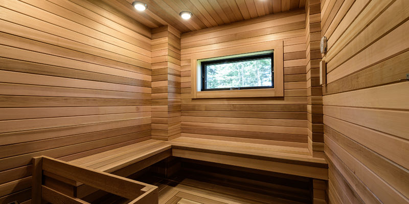 Guest house sauna in Warren, Vermont